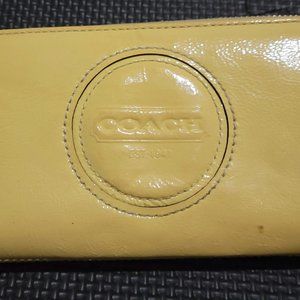 Coach patent leather yellow wallet